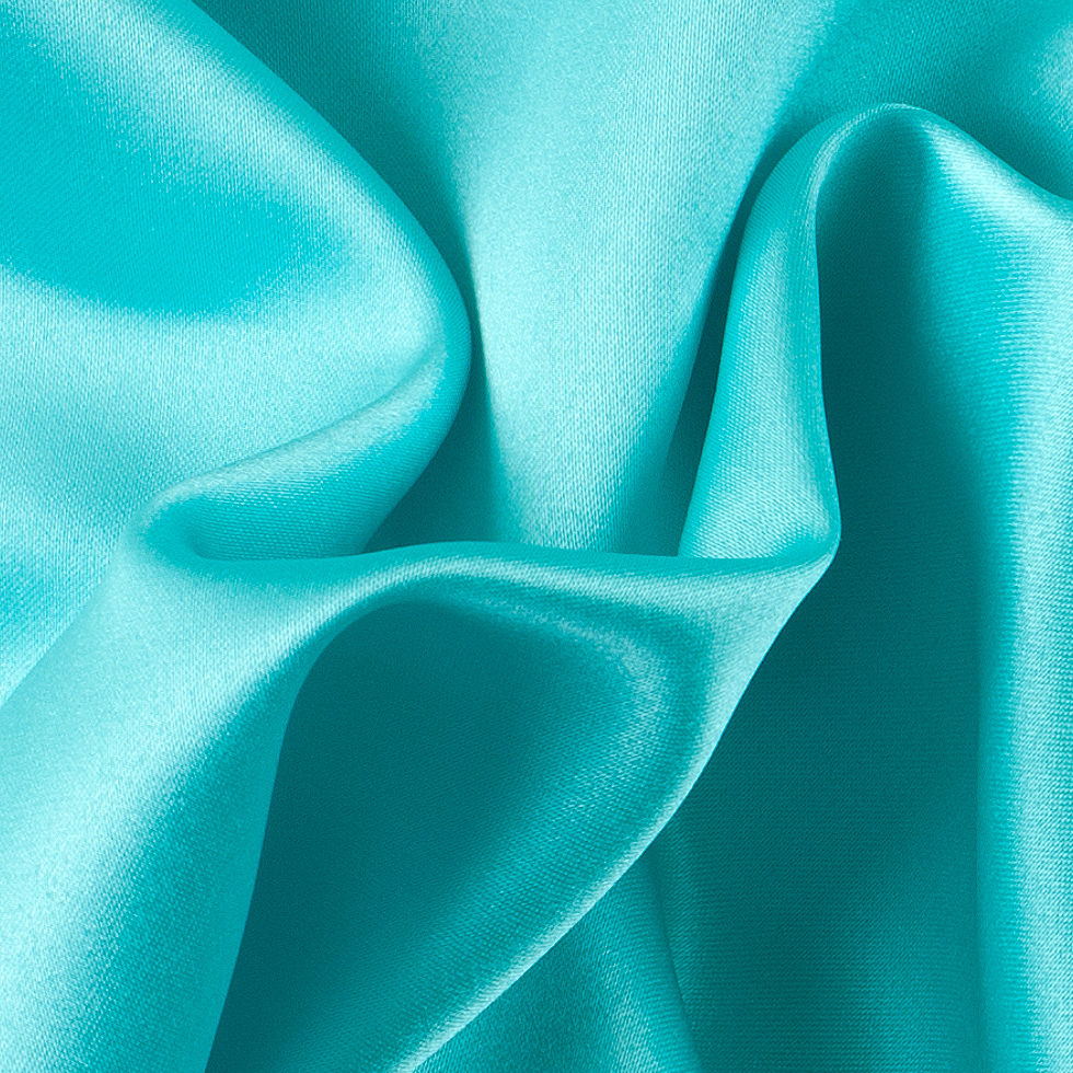Tiffany Blue Solid Polyester Satin - Detail